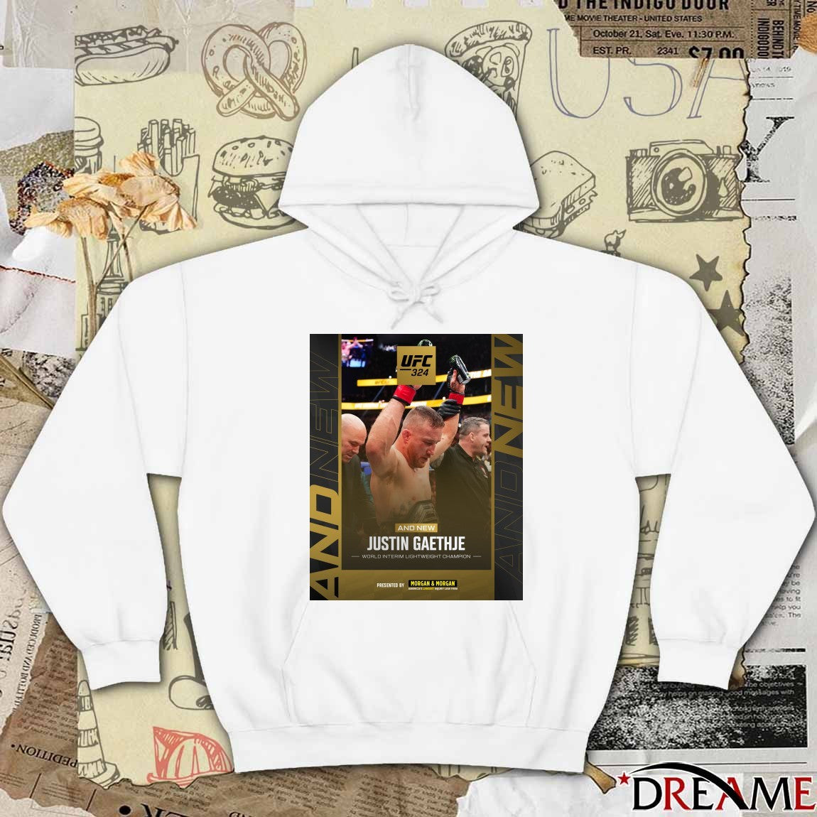 UFC 324 And New Justin Gaethje Ưorld Interim Lightweight Champion Poster t-shirt