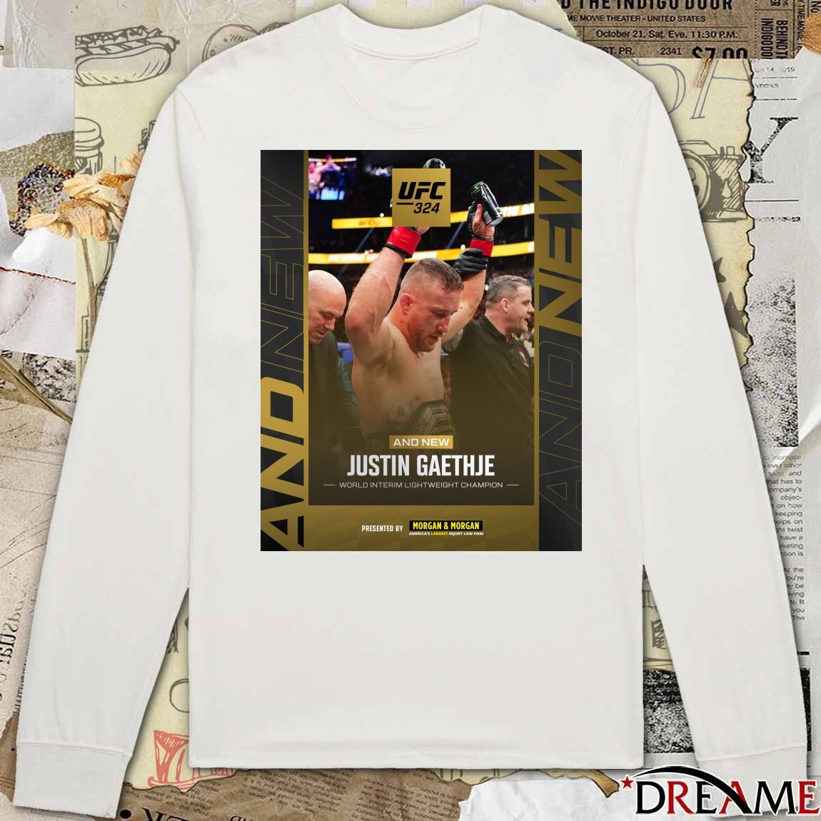 UFC 324 And New Justin Gaethje Ưorld Interim Lightweight Champion Poster t-shirt