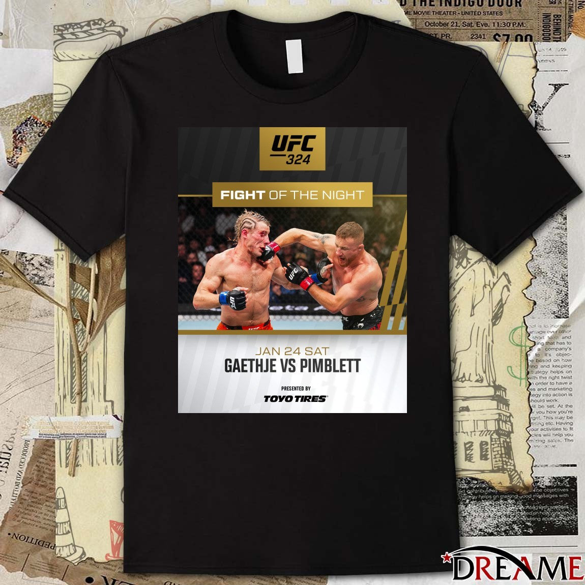 UFC 324 Fight Of The Night January 24 2026 Gaethje Vs Pimblett Poster t-shirt