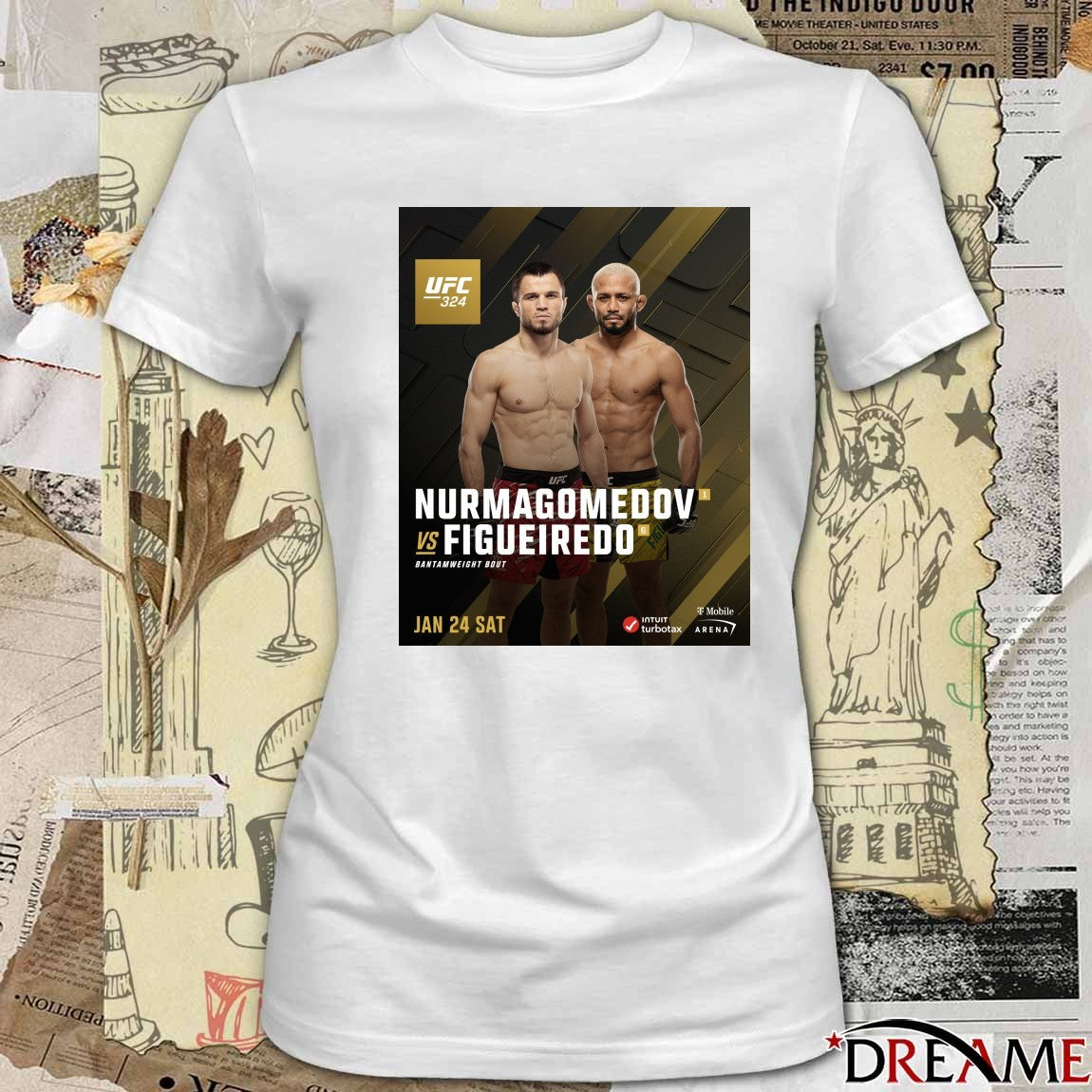 UFC 324 Umar Nurmagomedov Vs Deiveson Figueiredo January 24th 2026 T-Mobile Arena in Las Vegas Poster t-shirt