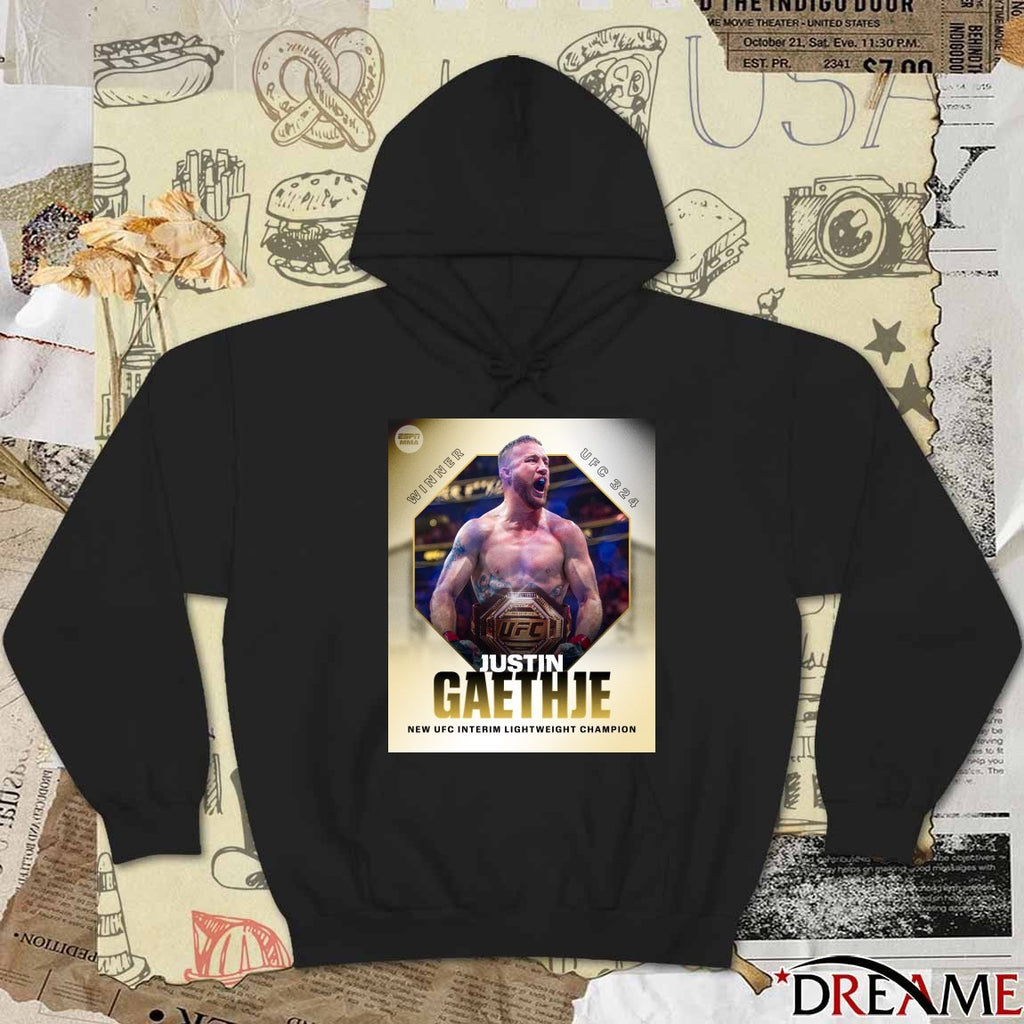 UFC 324 Winner Justin Gaethje New UFC Interim Lightweight Champion Poster t-shirt