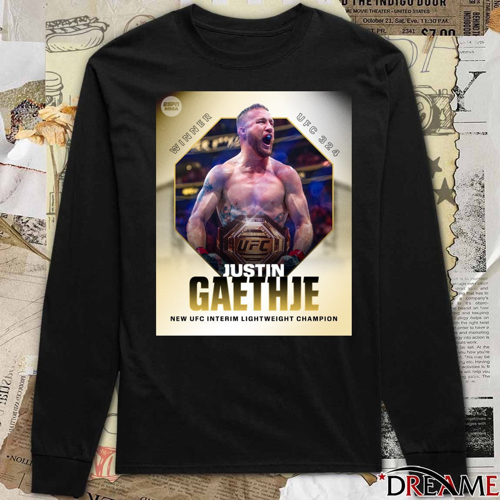 UFC 324 Winner Justin Gaethje New UFC Interim Lightweight Champion Poster t-shirt