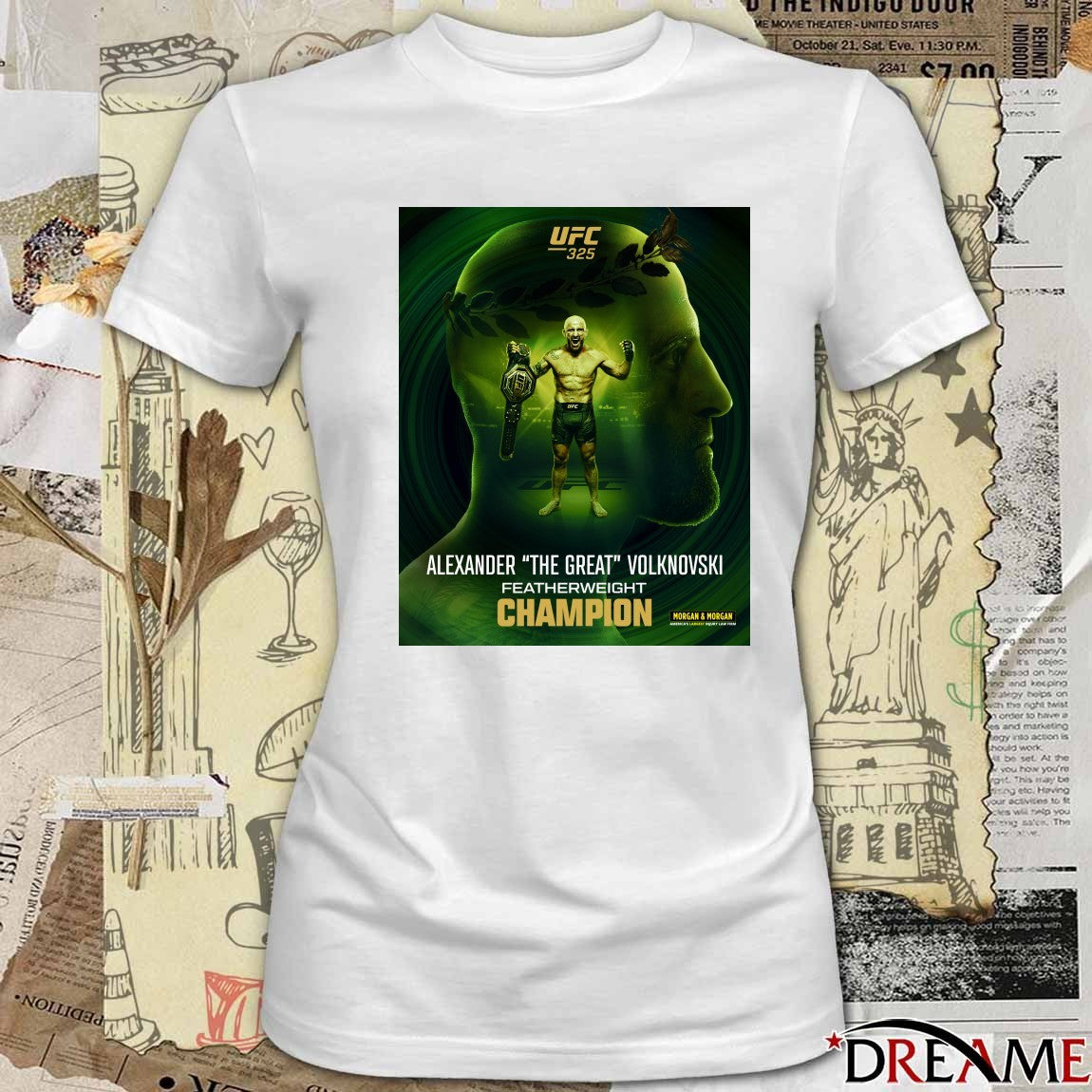 UFC 325 Alexander The Great Volkanovski defeats Diego Lopes Featherweight Champion Poster t-shirt