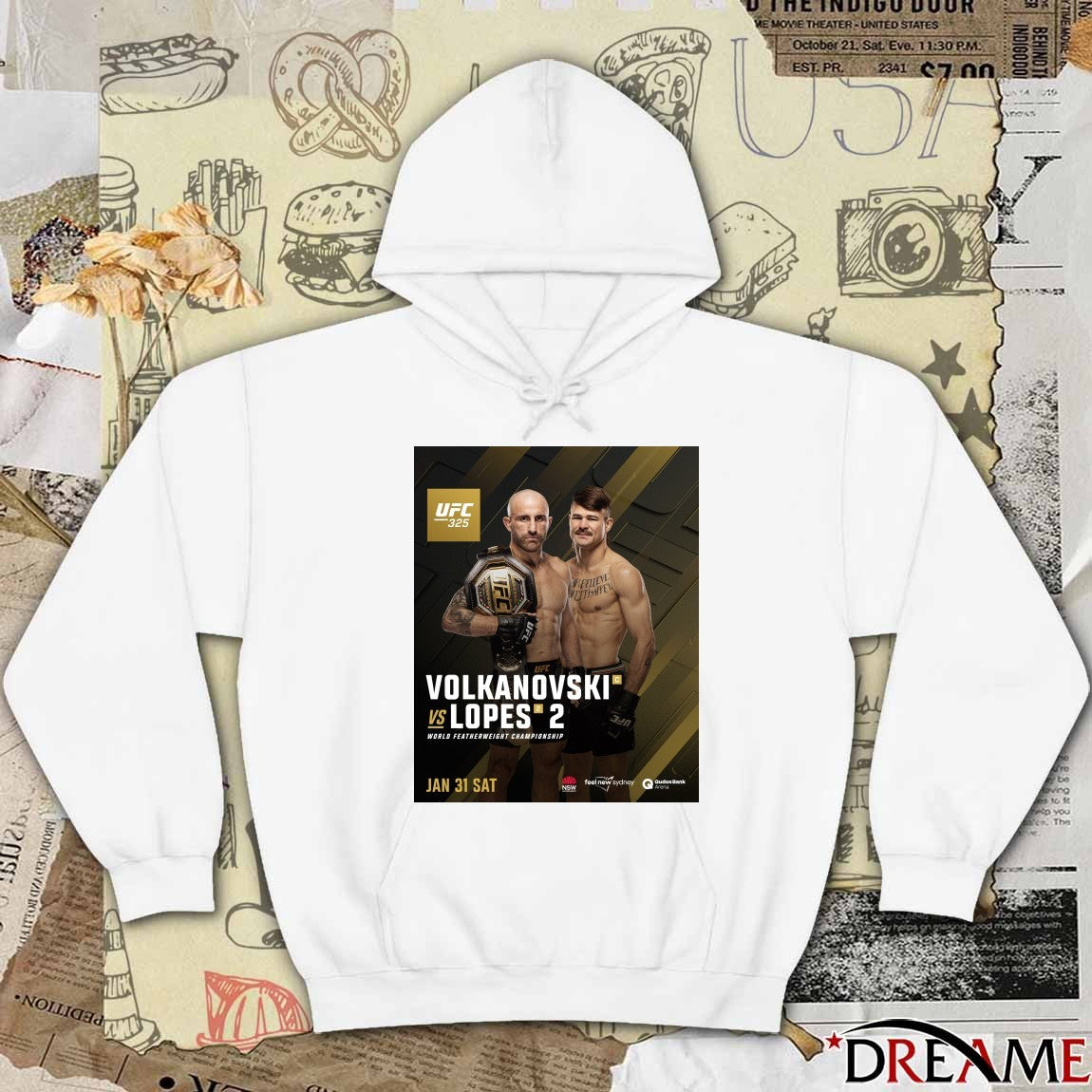 UFC 325 Alexander Volkanovski Vs Diego Lopes World Featherweight Championship January 31 2026 Poster t-shirt