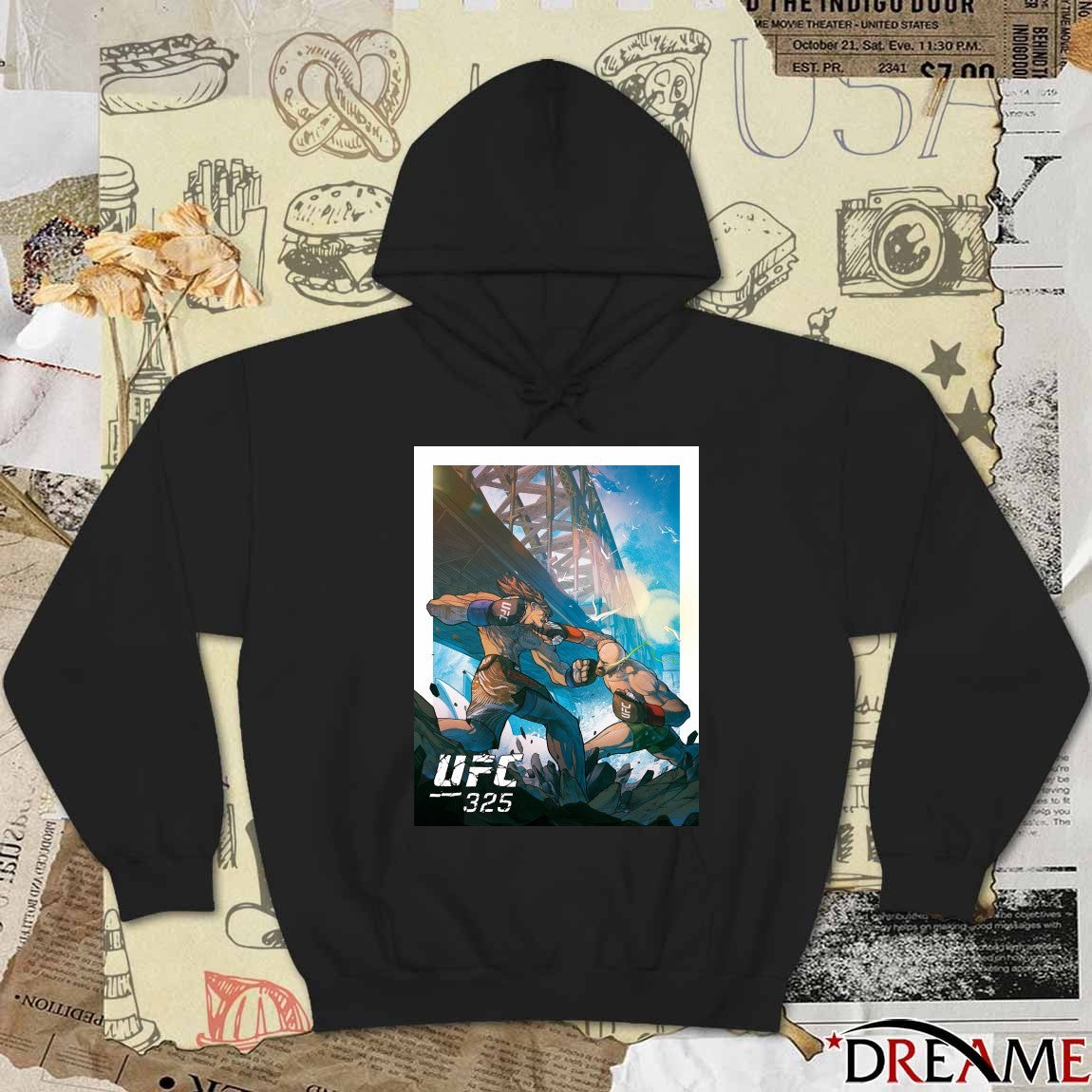 UFC 325 Volkanovski Vs Lopes 2 Artist Series Comic Style Art Poster t- shirt