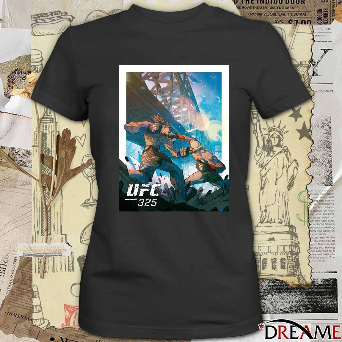 UFC 325 Volkanovski Vs Lopes 2 Artist Series Comic Style Art Poster t- shirt