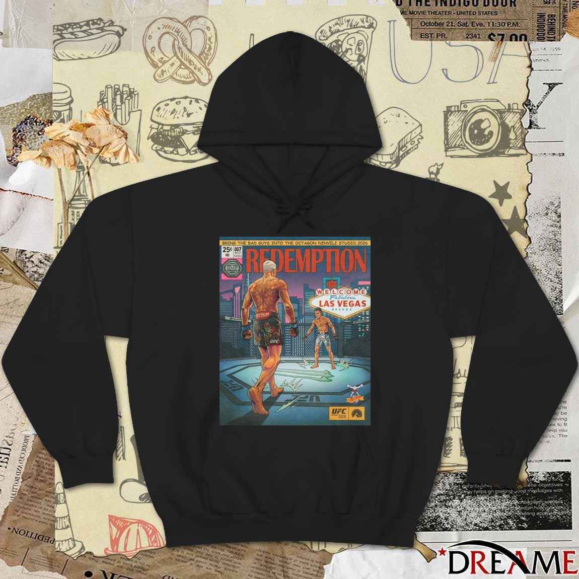 UFC 326 Redemption Welcome Fabulous Las Vegas Nevada Bring The Bad Guys Into The Octagon Vinveli Studio 2026 Poster t-shirt