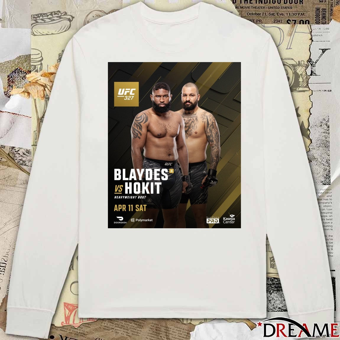 UFC 327 Blaydes Vs Hokit Heavyweight Bout April 11 2026 Poster t-shirt