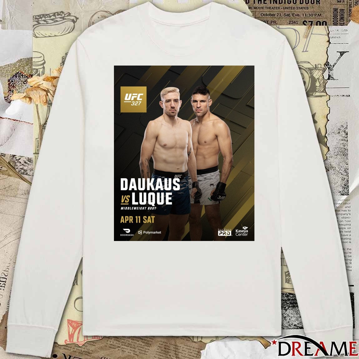 UFC 327 Daukaus Vs Luque April 11, 2026 Middleweight Bout in Miami, Florida Poster t-shirt