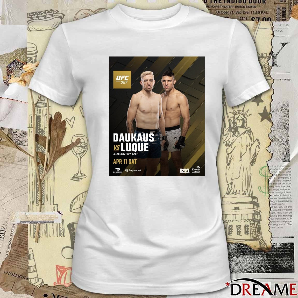 UFC 327 Daukaus Vs Luque April 11, 2026 Middleweight Bout in Miami, Florida Poster t-shirt