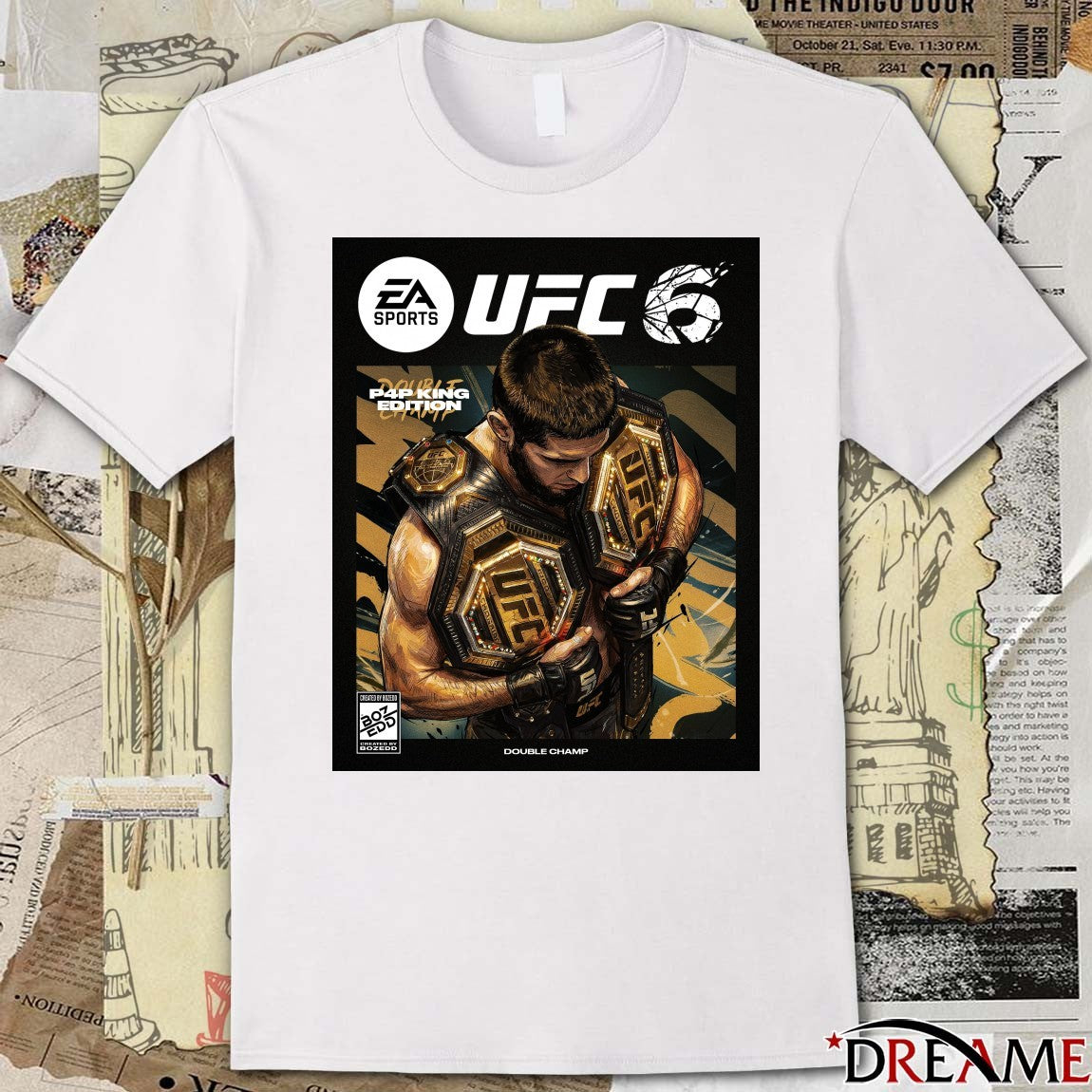 UFC 6 Double Champ P4P King Edition Islam Makhachev Poster t-shirt