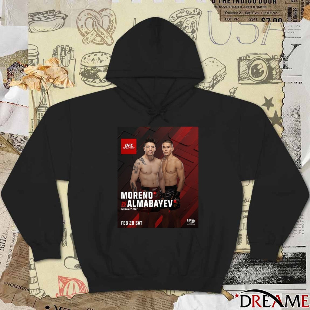 UFC Fight Night Brandon Moreno Vs Asu Almabayev Flyweight Bout February 28, 2026 Poster t-shirt