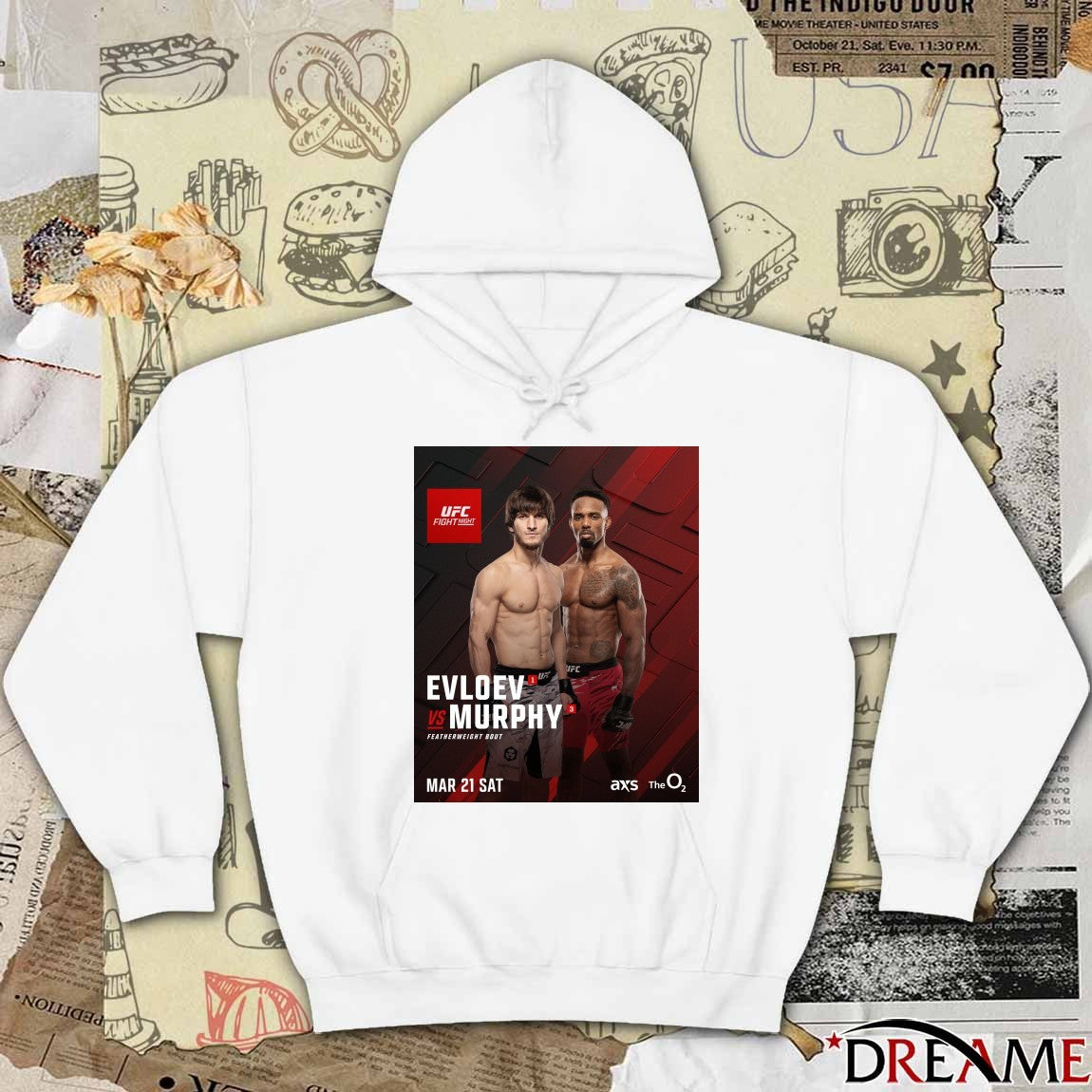 UFC Fight Night Evloev Vs Murphy Featherweight Bout March 21 2026 Poster t-shirt