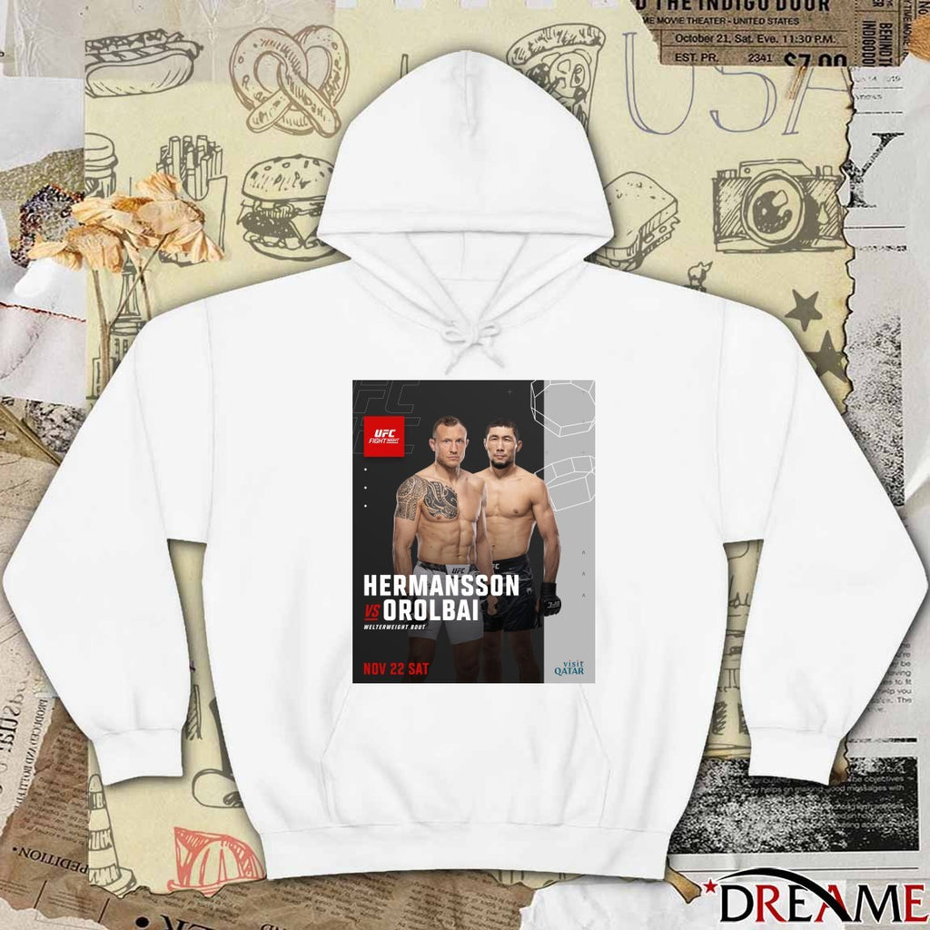 UFC Fight Night Hermansson Vs Orolbai Welterweight Bout November 22 2025 Poster t-shirt