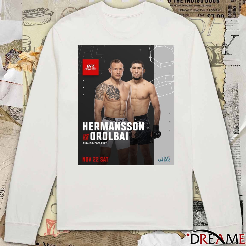 UFC Fight Night Hermansson Vs Orolbai Welterweight Bout November 22 2025 Poster t-shirt