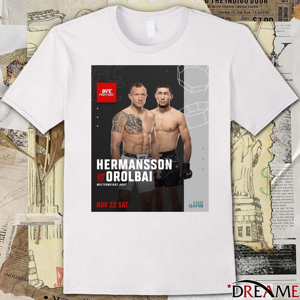UFC Fight Night Hermansson Vs Orolbai Welterweight Bout November 22 2025 Poster t-shirt