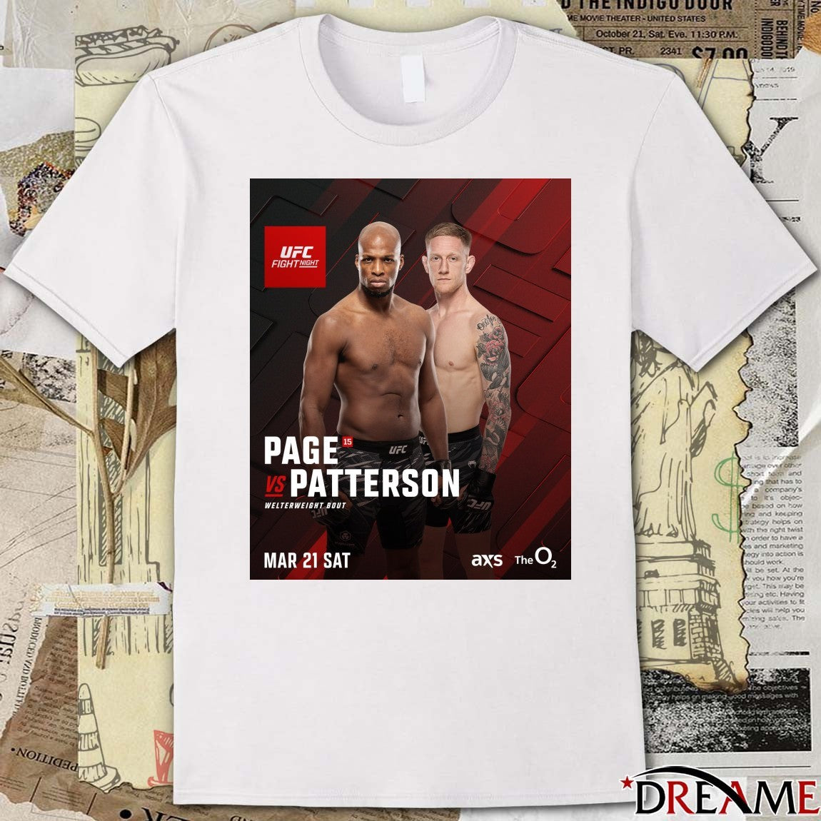 UFC Fight Night Page Vs Patterson Welterweight Bout March 21 2026 Poster t-shirt