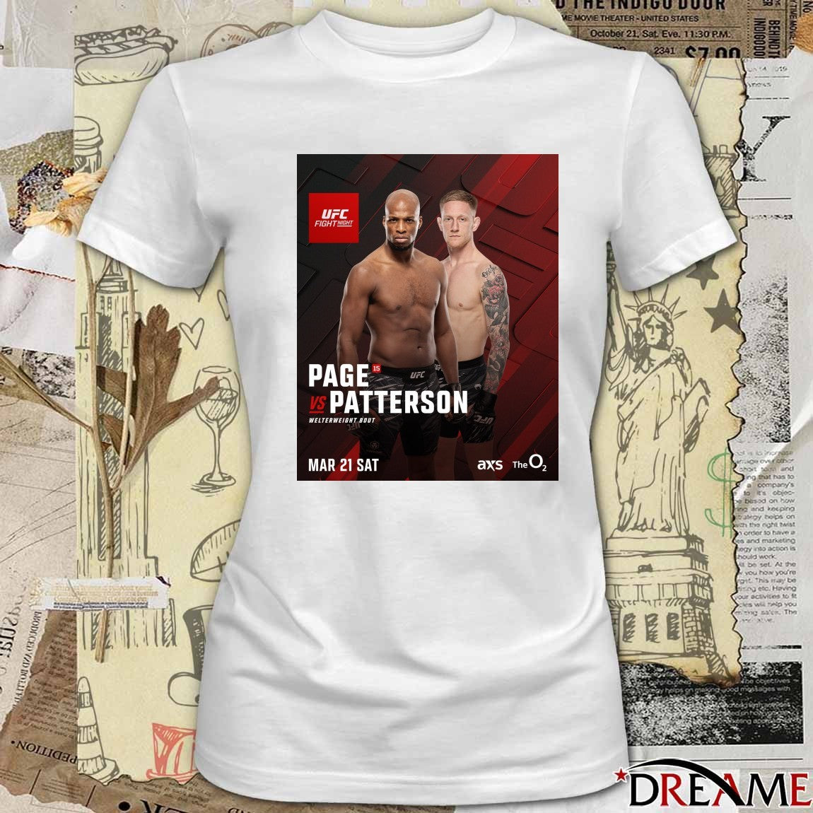 UFC Fight Night Page Vs Patterson Welterweight Bout March 21 2026 Poster t-shirt