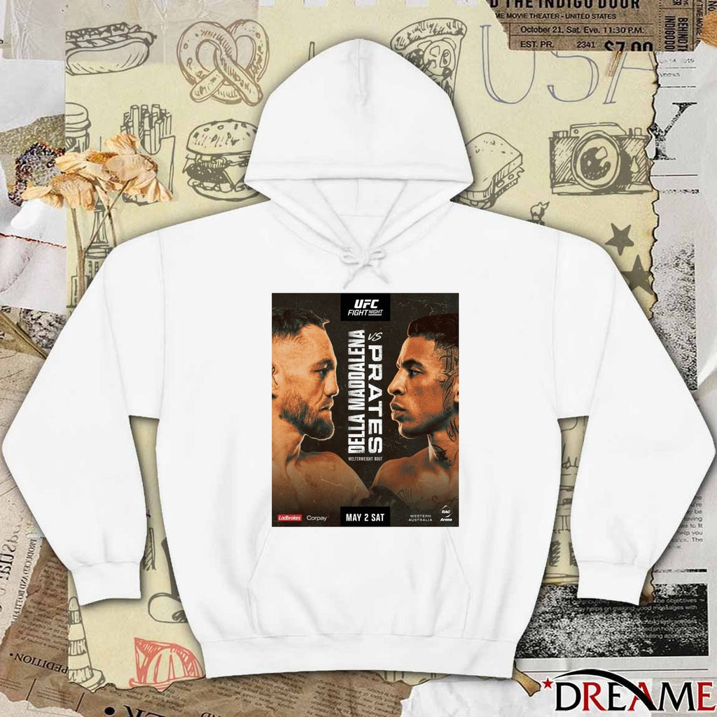 UFC Fight Night Prates Vs Della Maddalena May 2 2026 Western Australia Poster t-shirt