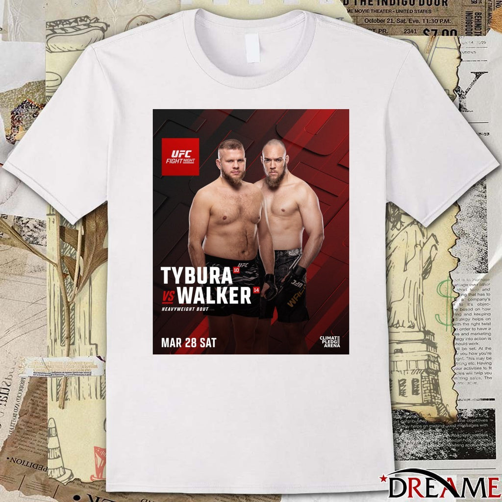 UFC Fight Night Tybura Vs Walker Heavyweight Bout March 28 2026 Poster t-shirt