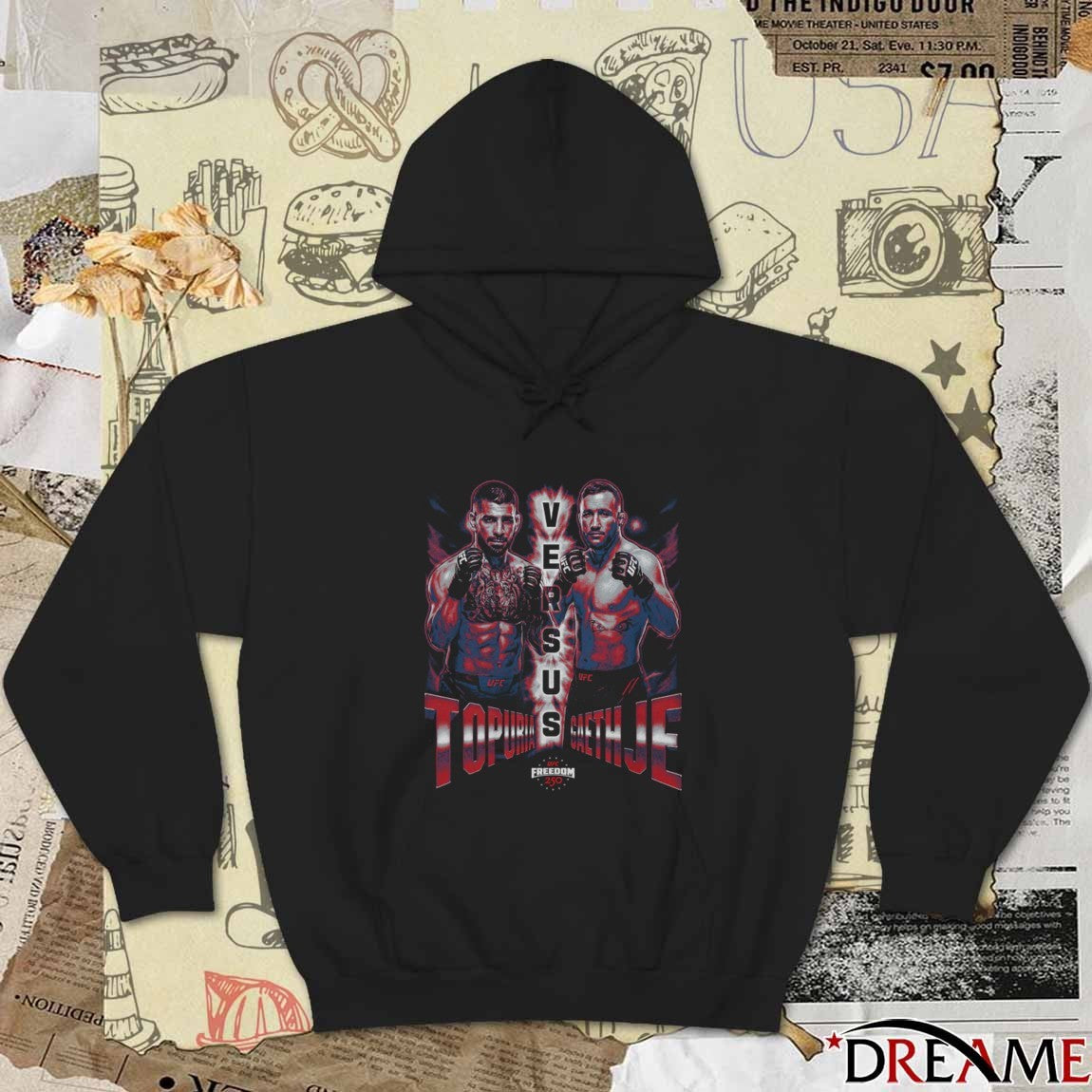 UFC Freedom 250 Ilia Topuria Vs. Justin Gaethje Matchup t-shirt