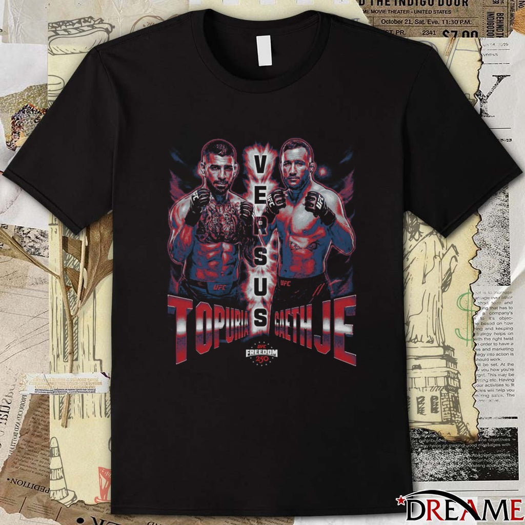 UFC Freedom 250 Ilia Topuria Vs. Justin Gaethje Matchup t-shirt