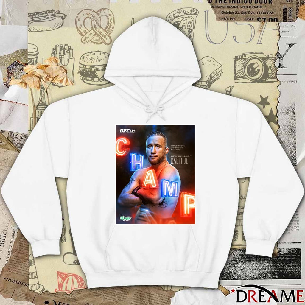 UFC Justin The Highlight Gaethje World Interim Lightweight Champion Poster t-shirt