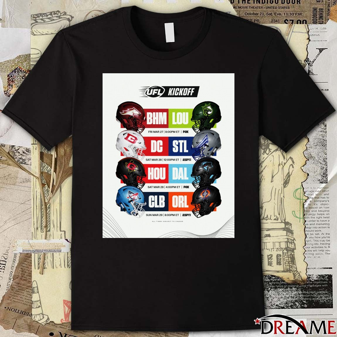 UFL Kickoff Weekend New Rivalries Old Grudges March 27 – 29 2026 Poster t-shirt