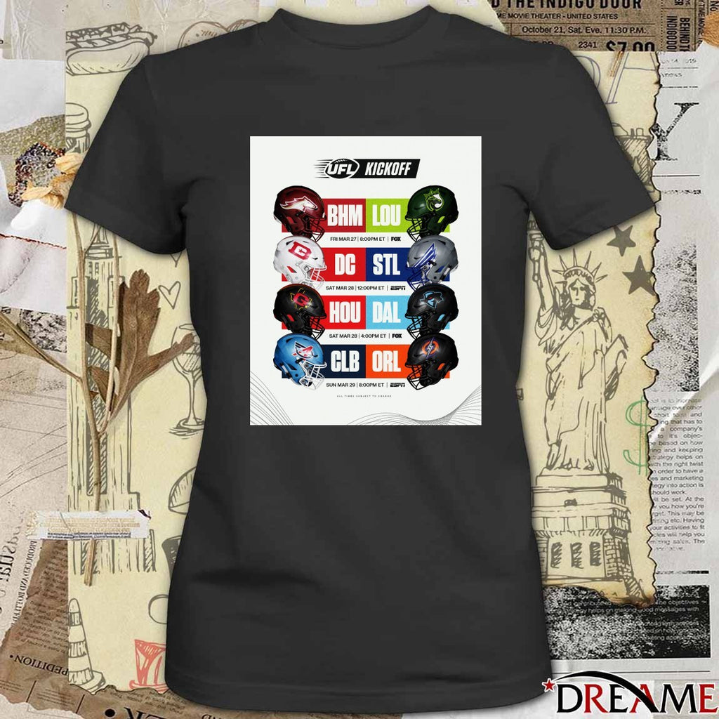 UFL Kickoff Weekend New Rivalries Old Grudges March 27 – 29 2026 Poster t-shirt