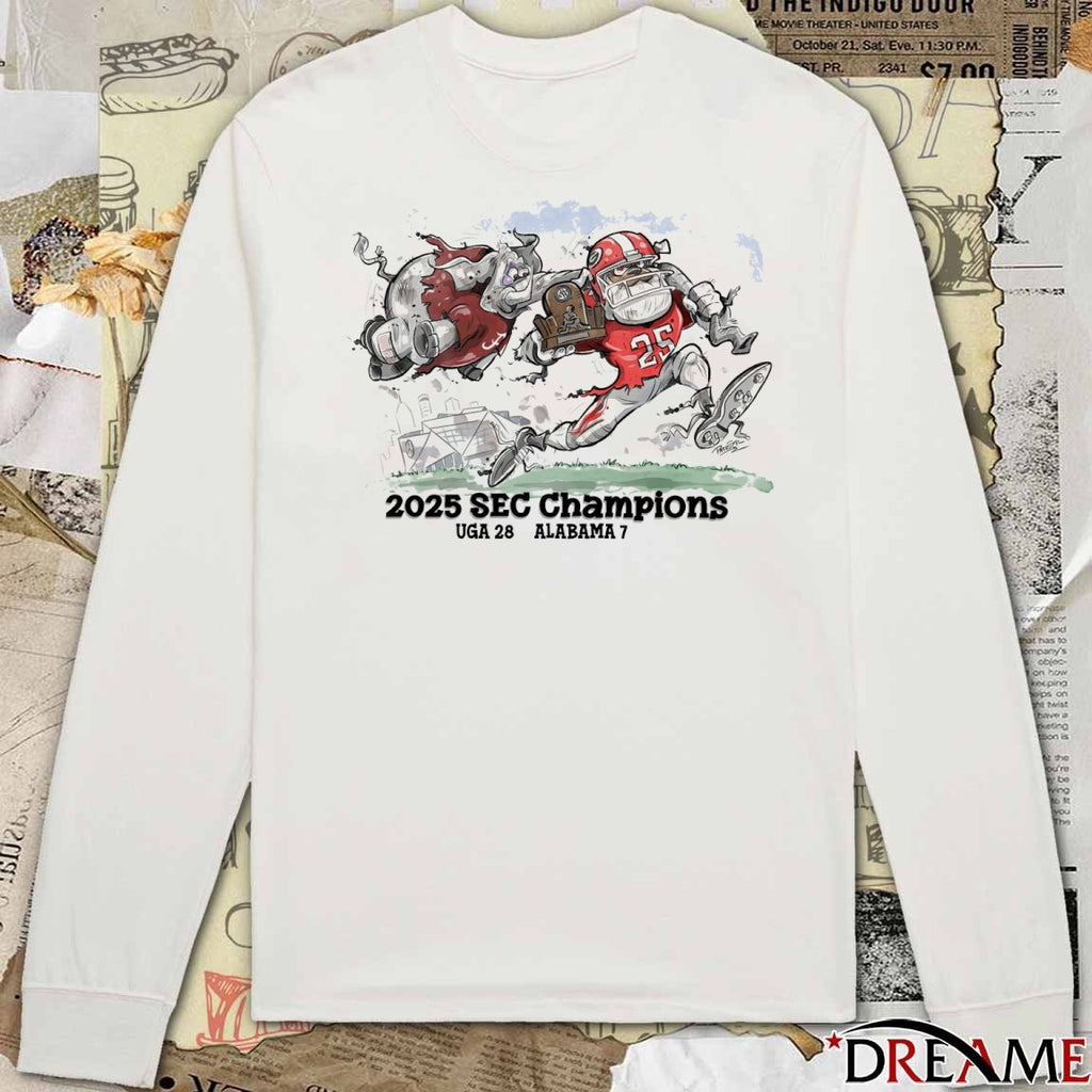 UGA 28 – 7 Alabama 2025 SEC Champions Patrick Carlson Fanart t-shirt