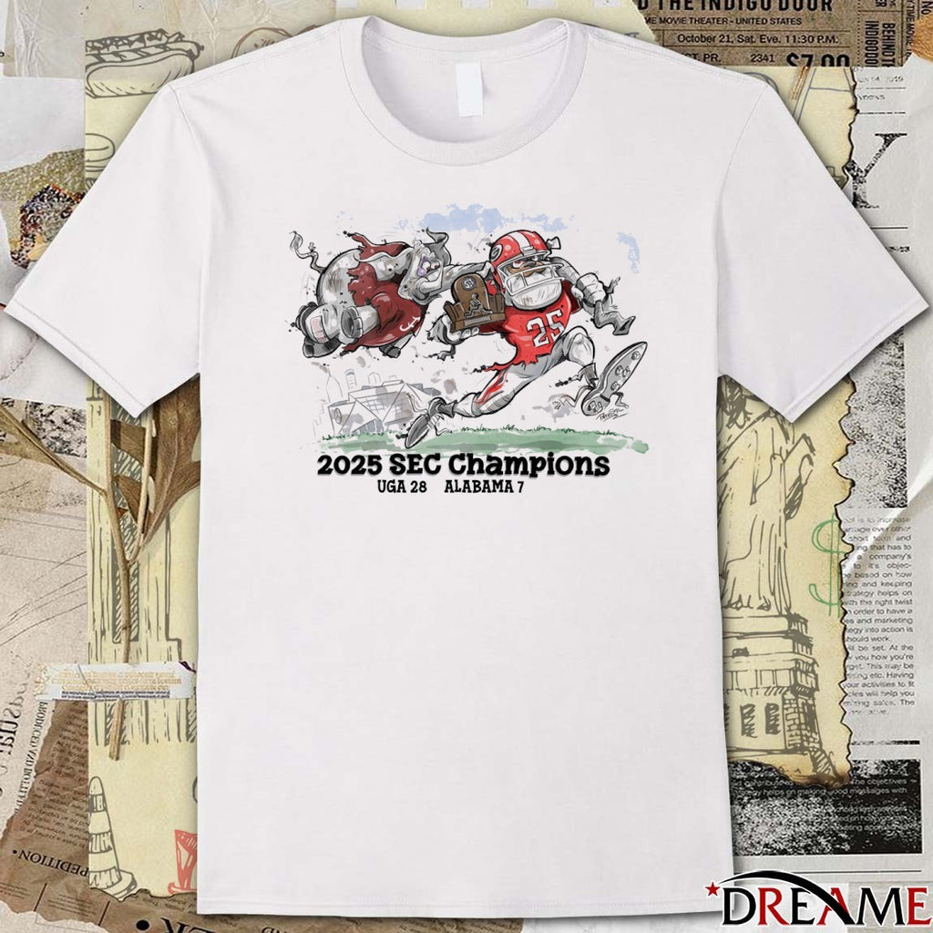 UGA 28 – 7 Alabama 2025 SEC Champions Patrick Carlson Fanart t-shirt