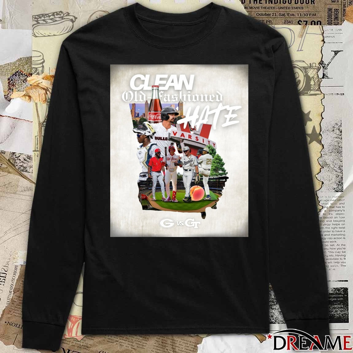 UGA Bulldogs Vs GT Yellow Jackets Clean, Old-Fashioned Hate Poster t-shirt