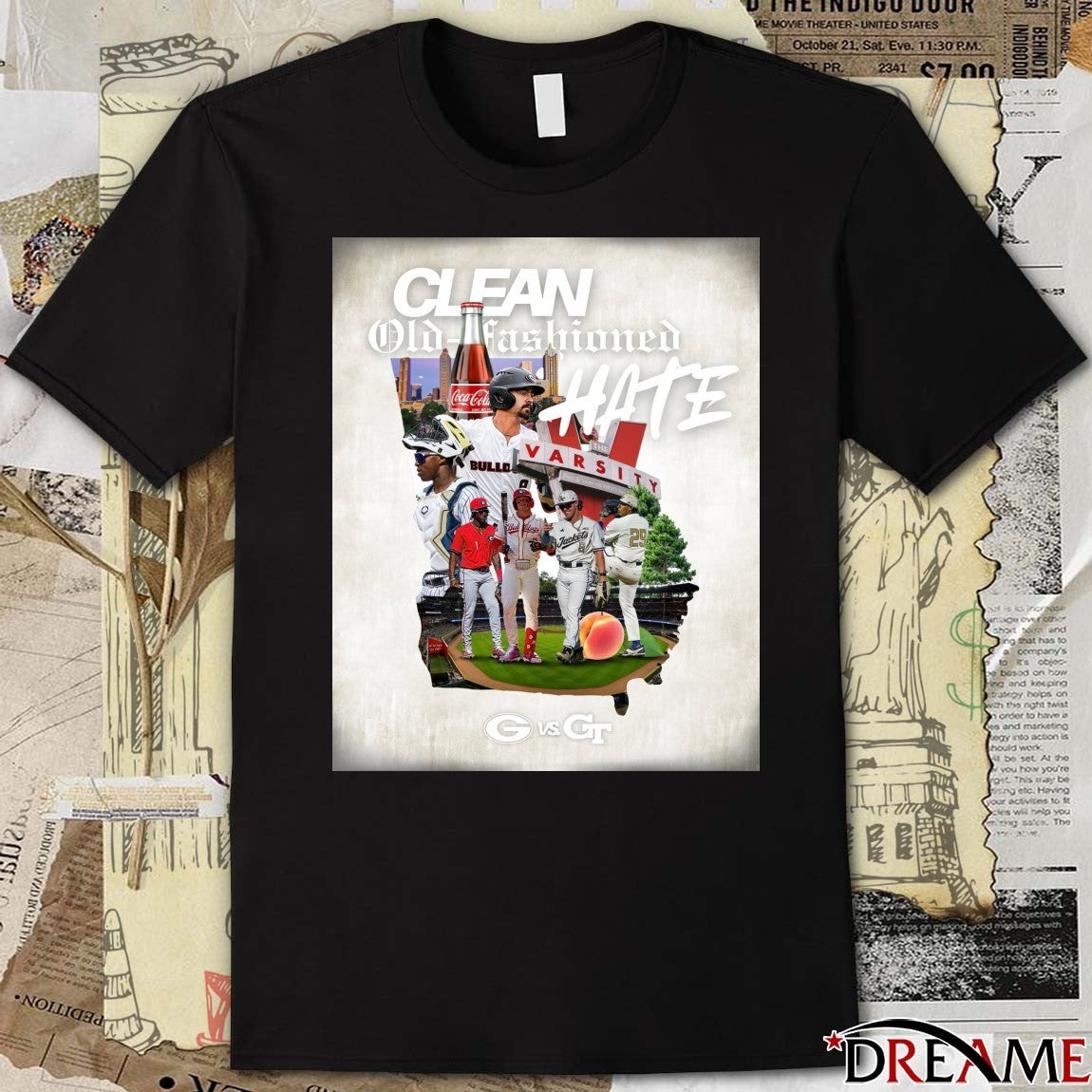 UGA Bulldogs Vs GT Yellow Jackets Clean, Old-Fashioned Hate Poster t-shirt