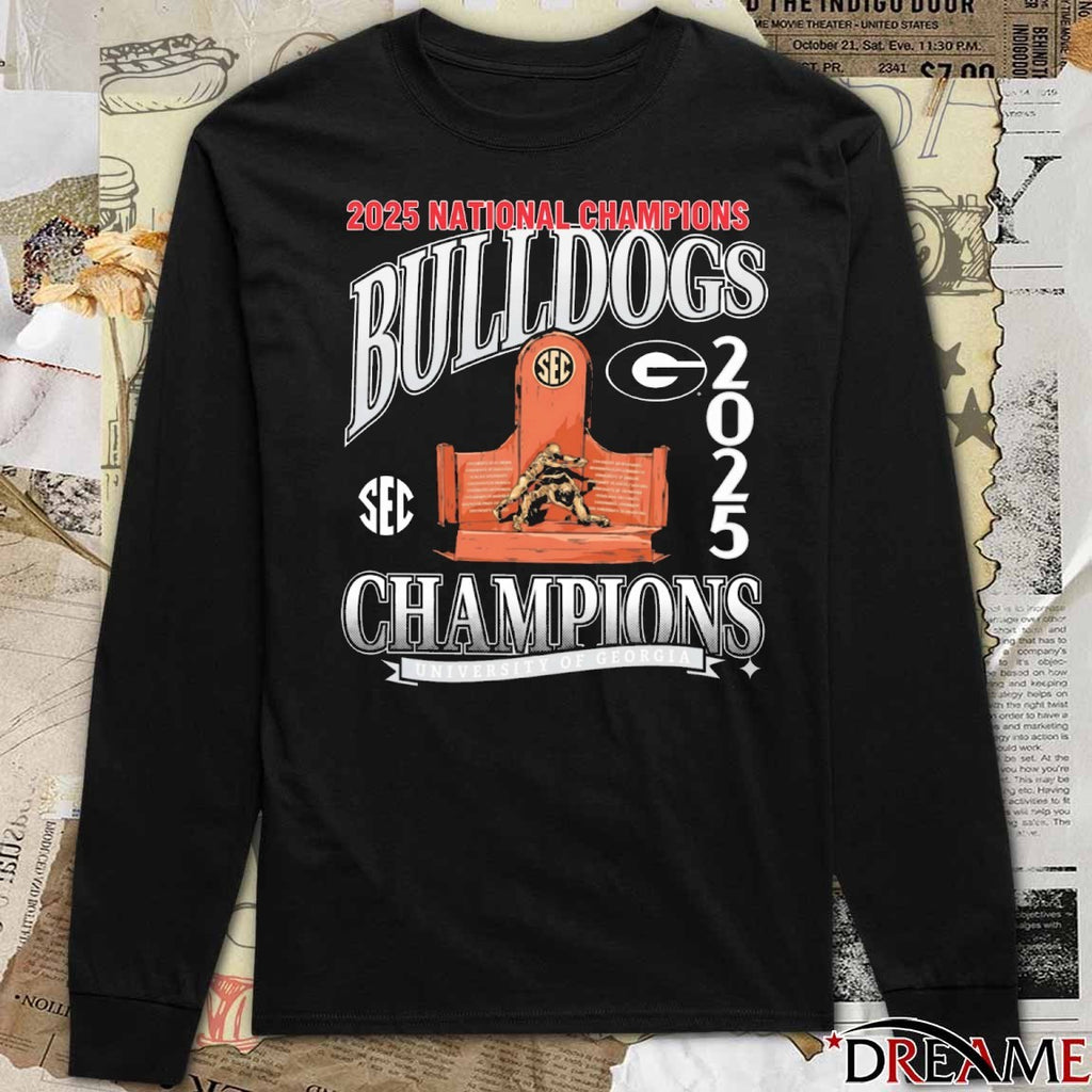UGA Georgia Bulldogs 2025 SEC Football Champions University Of Georgia t-shirt