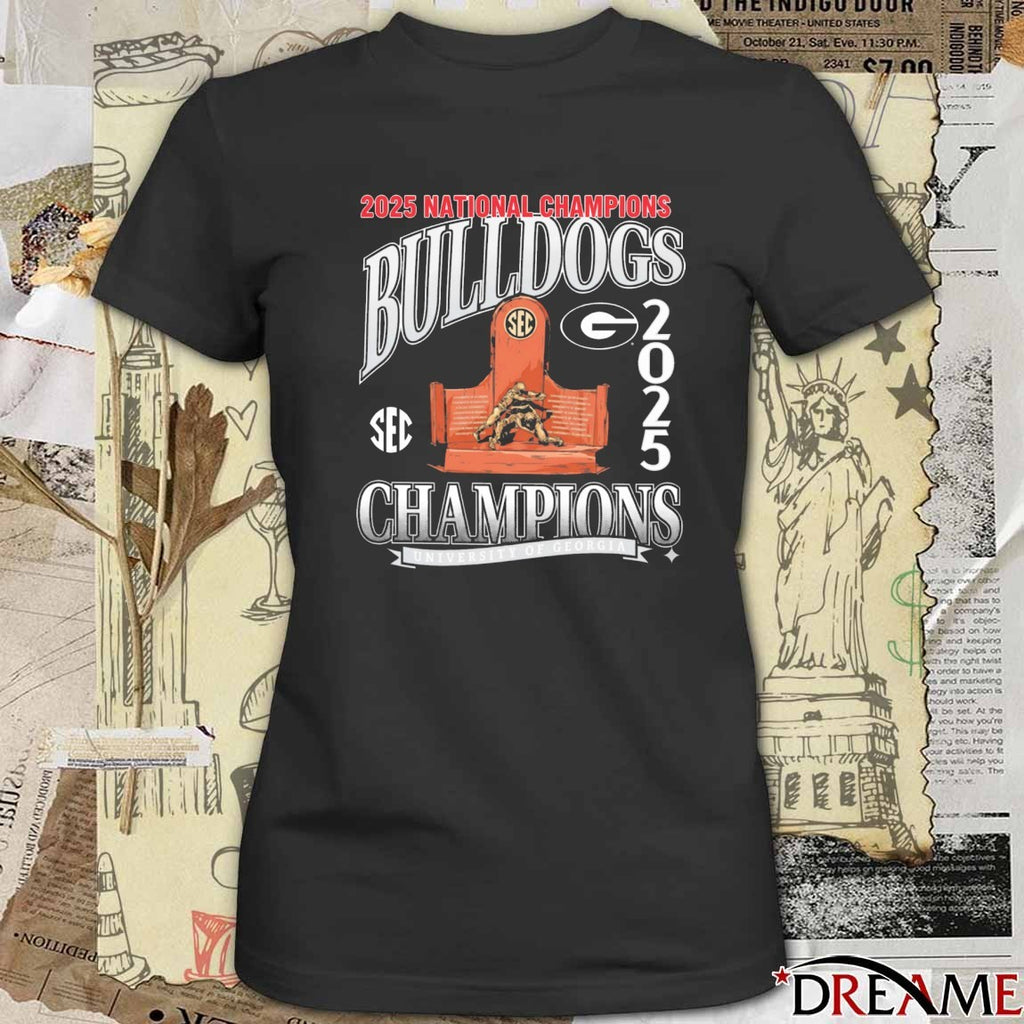 UGA Georgia Bulldogs 2025 SEC Football Champions University Of Georgia t-shirt