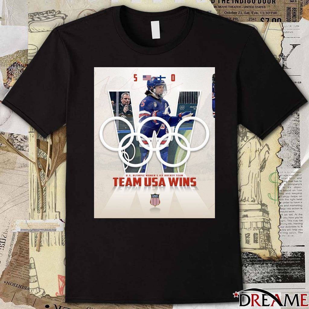 US Olympic Women’s Ice Hockey Team Team USA Wins Poster t-shirt