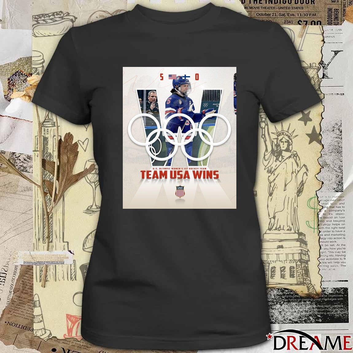 US Olympic Women’s Ice Hockey Team Team USA Wins Poster t-shirt