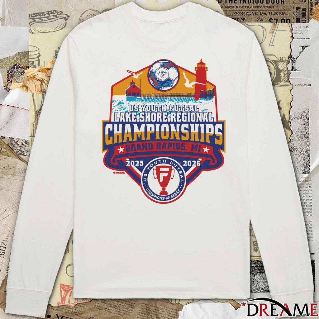 US Youth Futsal Lake Shore Regional Championships Grand Rapids, MI 2025-2026 Logo t-shirt
