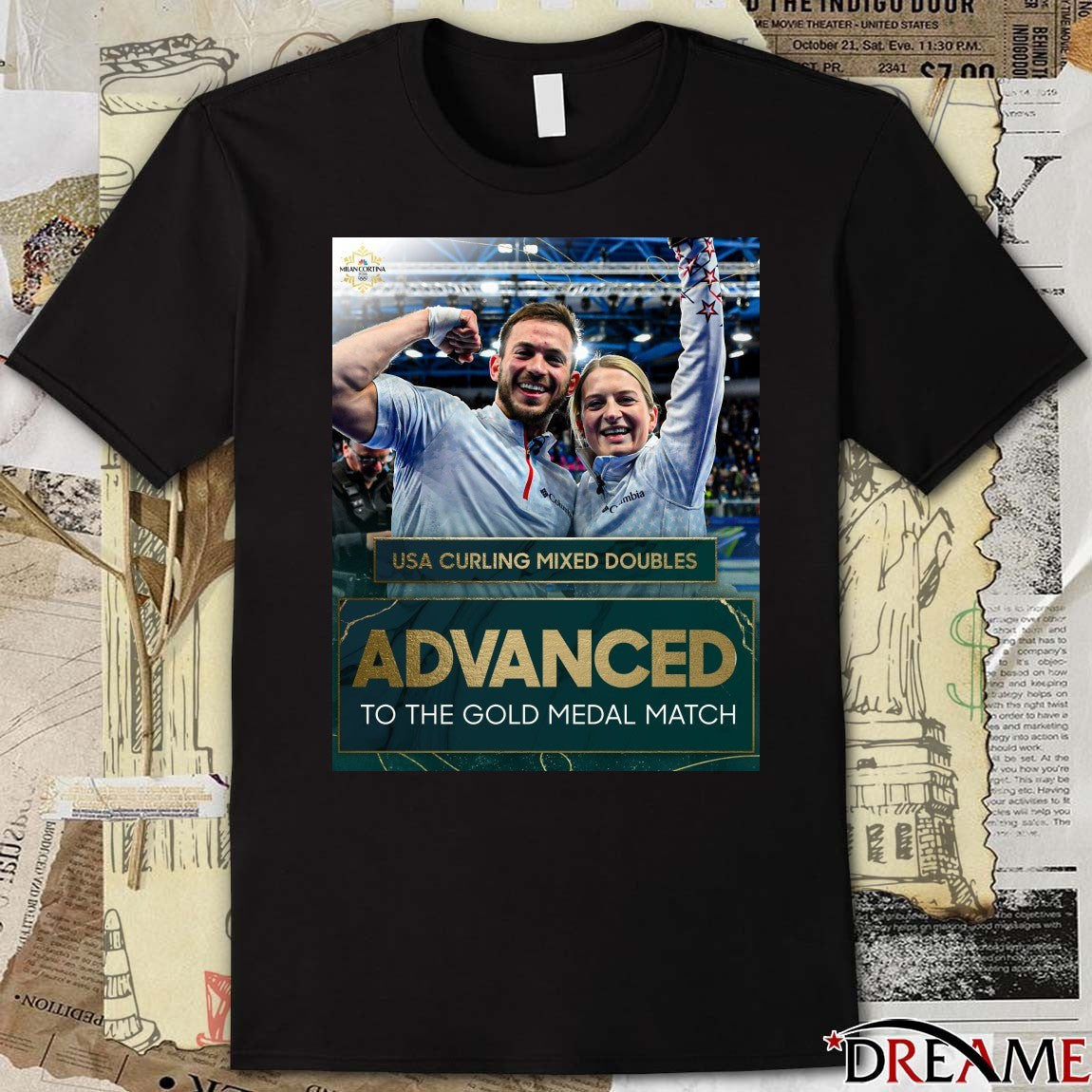 USA Curling Mixed Doubles Advanced To The Gold Medal Match Poster t-shirt