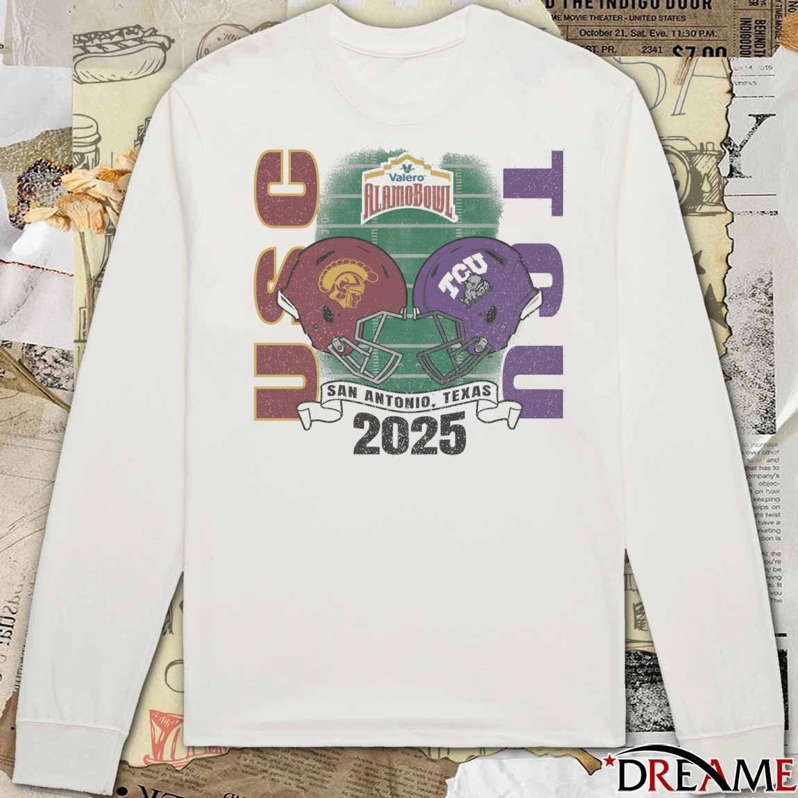 USC Trojans Vs TCU Horned Frogs Football Alamo Bowl Bound 2025 San Antonio TX Helmets t-shirt