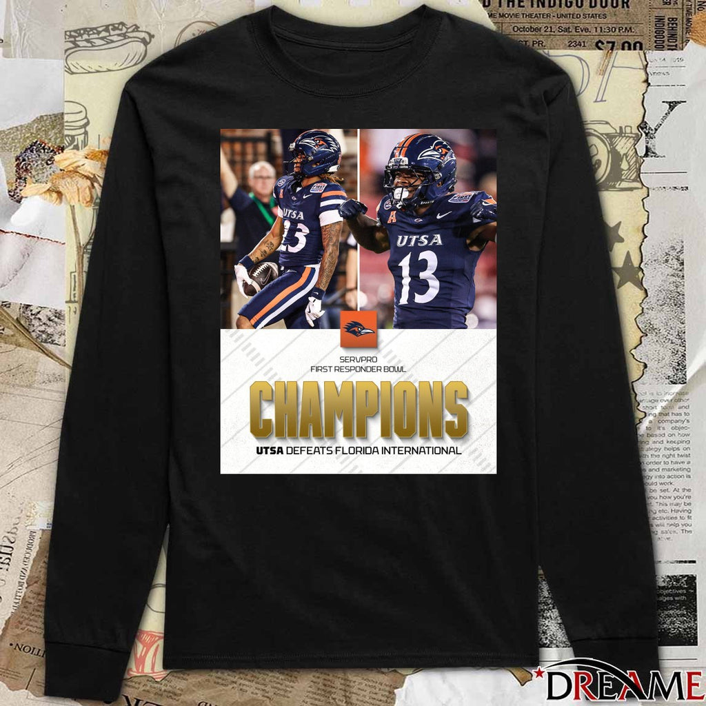 UTSA Roadrunners Defeats Florida International final score 57-20 2025 SERVPRO First Responder Bowl Poster t-shirt