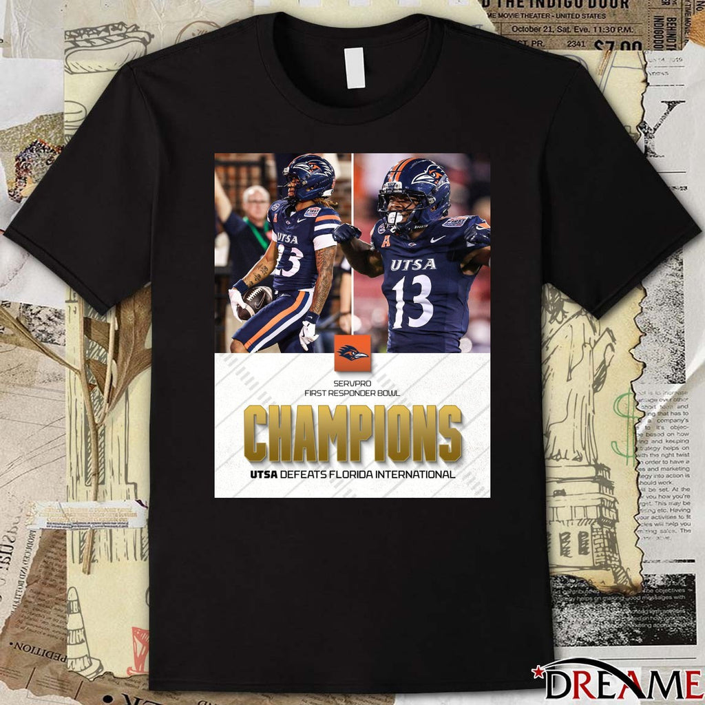 UTSA Roadrunners Defeats Florida International final score 57-20 2025 SERVPRO First Responder Bowl Poster t-shirt
