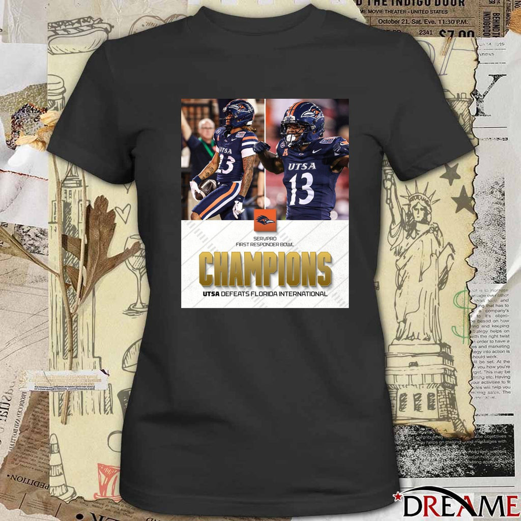 UTSA Roadrunners Defeats Florida International final score 57-20 2025 SERVPRO First Responder Bowl Poster t-shirt