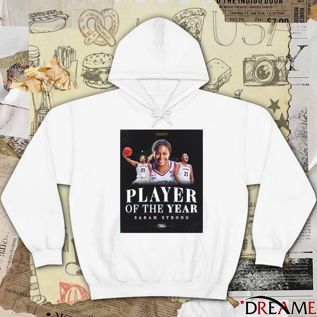 Uconn Huskies Sarah Strong 2026 Naismith Player of the Year Poster t-shirt