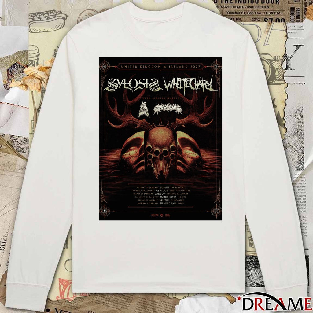 United Kingdom & Ireland Sylosis and Whitechapel January and February 2027 Poster t-shirt