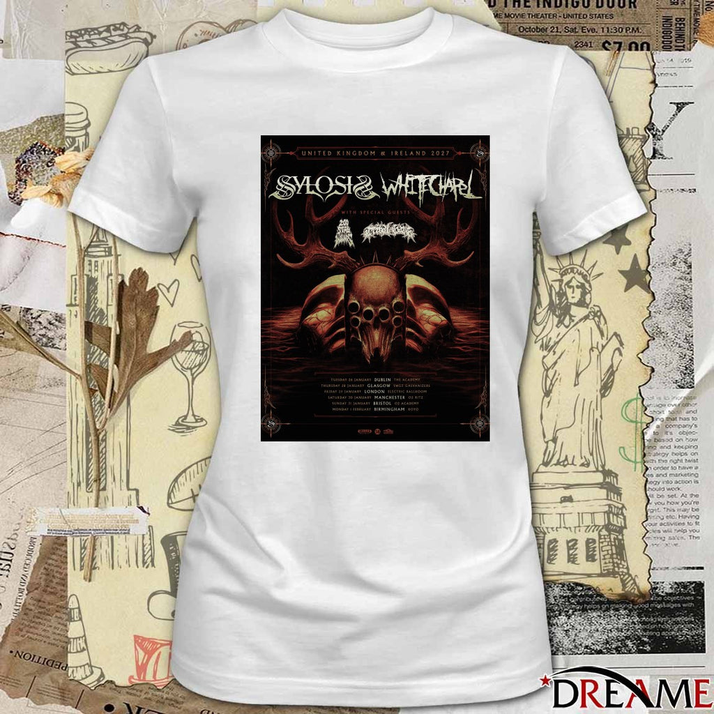 United Kingdom & Ireland Sylosis and Whitechapel January and February 2027 Poster t-shirt