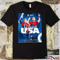 United States’ Cory Thiesse and Korey Dropkin Silver USA Milano Cortina 2026 Poster t-shirt