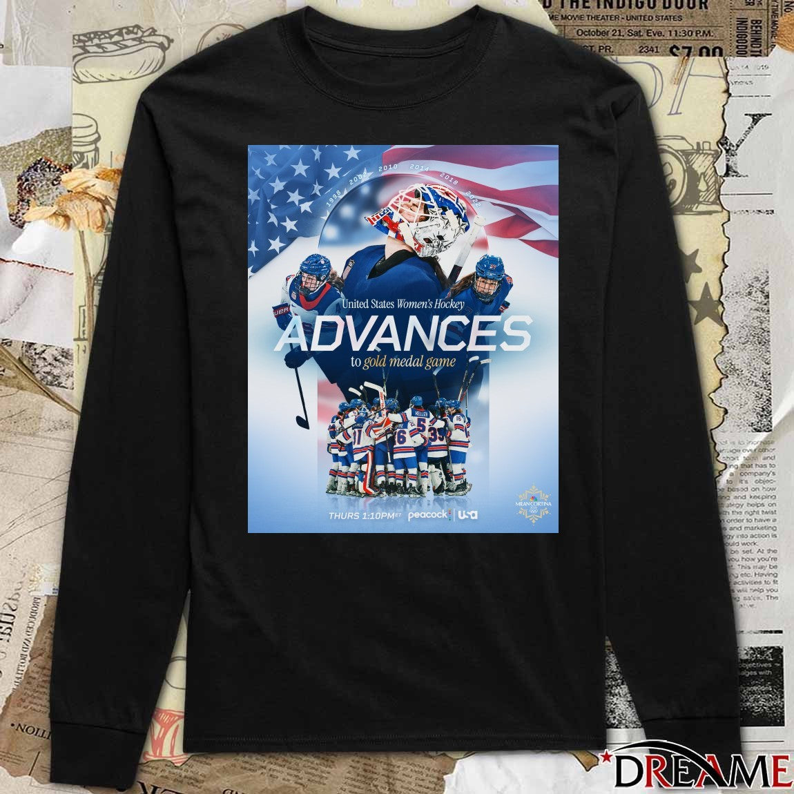 United States Women’s Hockey Advanced To The Gold Medal Game Winter Olympics t-shirt