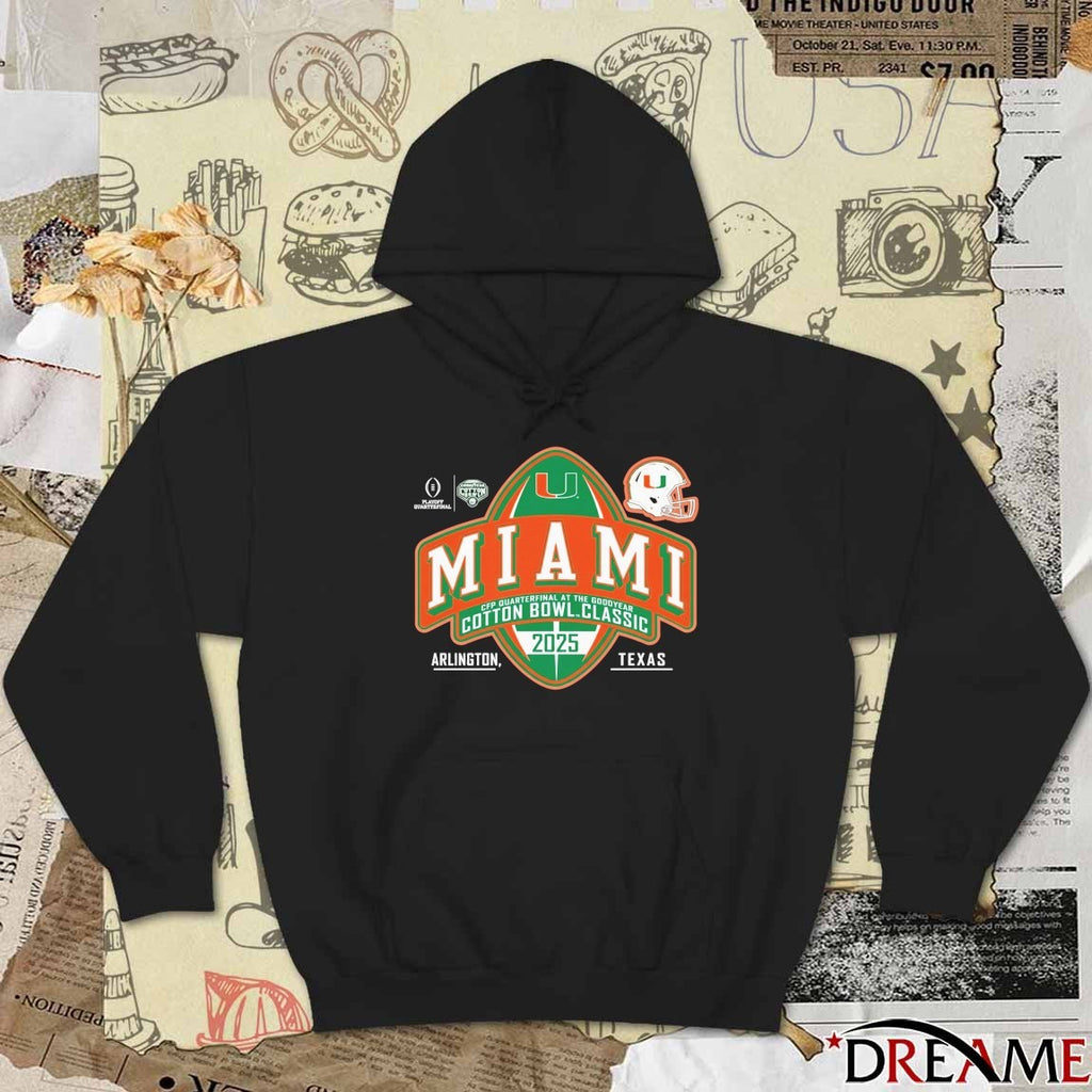 University of Miami Football 2025 CFP Quarterfinals at the Cotton Bowl Bound t-shirt