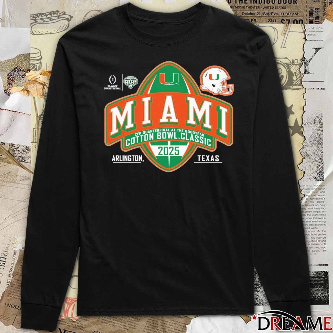University of Miami Football 2025 CFP Quarterfinals at the Cotton Bowl Bound t-shirt